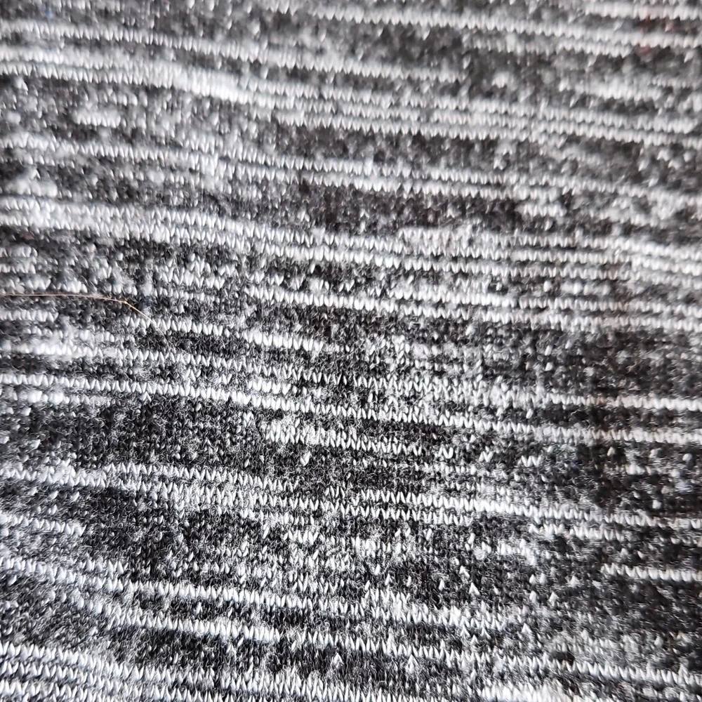 aubergine Striped Knit Open Cardigan Sweater Gray Black 3/4‎ Sleeve Women